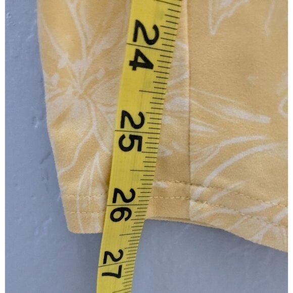 Hang Ten Womens XL Yellow Floral Long Sleeve Top shirt UV Protection Zipper Pock - Picture 9 of 10